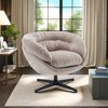 Ridstar Upholstered Modern Metal Chenille & Accent Chair with Cushion, Fluid 360 Degree Swivel For Reading, Living Room-Brown - 4 of 4