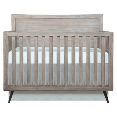 white mid century crib