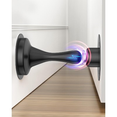 DOMETOUR Magnetic Door Stopper, Stainless Steel, Heavy Duty, No-Drill Adhesive or Screws, Wall/Floor Mount, Door Holder, 1 Pack