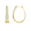 GILDED  1/2 cttw Lab Diamond 14KT Gold Plated Sterling Silver Hoop Earrings, Hinged Diamond Hoops for Women – Elegant Gold Hoops Jewelry - 3 of 4