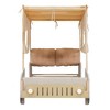 Wood Car Bed with Pillow, Ceiling Cloth and LED, Natural - 2 of 4