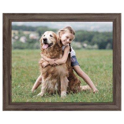 16x20 Graywash Large Wall Frame with Rustic Scoop Profile