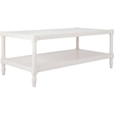 Coastal Cottage Charm White Pine Rectangular Coffee Table