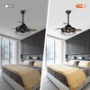 Parrot Uncle 36" Modern Black Bladeless Fandeliers with Light and Remote - 3 of 4