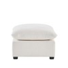 Alilang 26.00 inches Contemporary Ottoman with Removable Cushion and Wooden Legs-White - 2 of 4