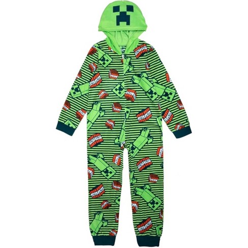 Minecraft Little big Boys One piece Hooded Union Suit Pajamas Target