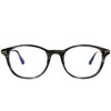 Tom Ford Blue Block Soft Rounded FT 5553-B 056 Unisex Round Eyeglasses Shiny Striped Black Grey 50mm - 2 of 3
