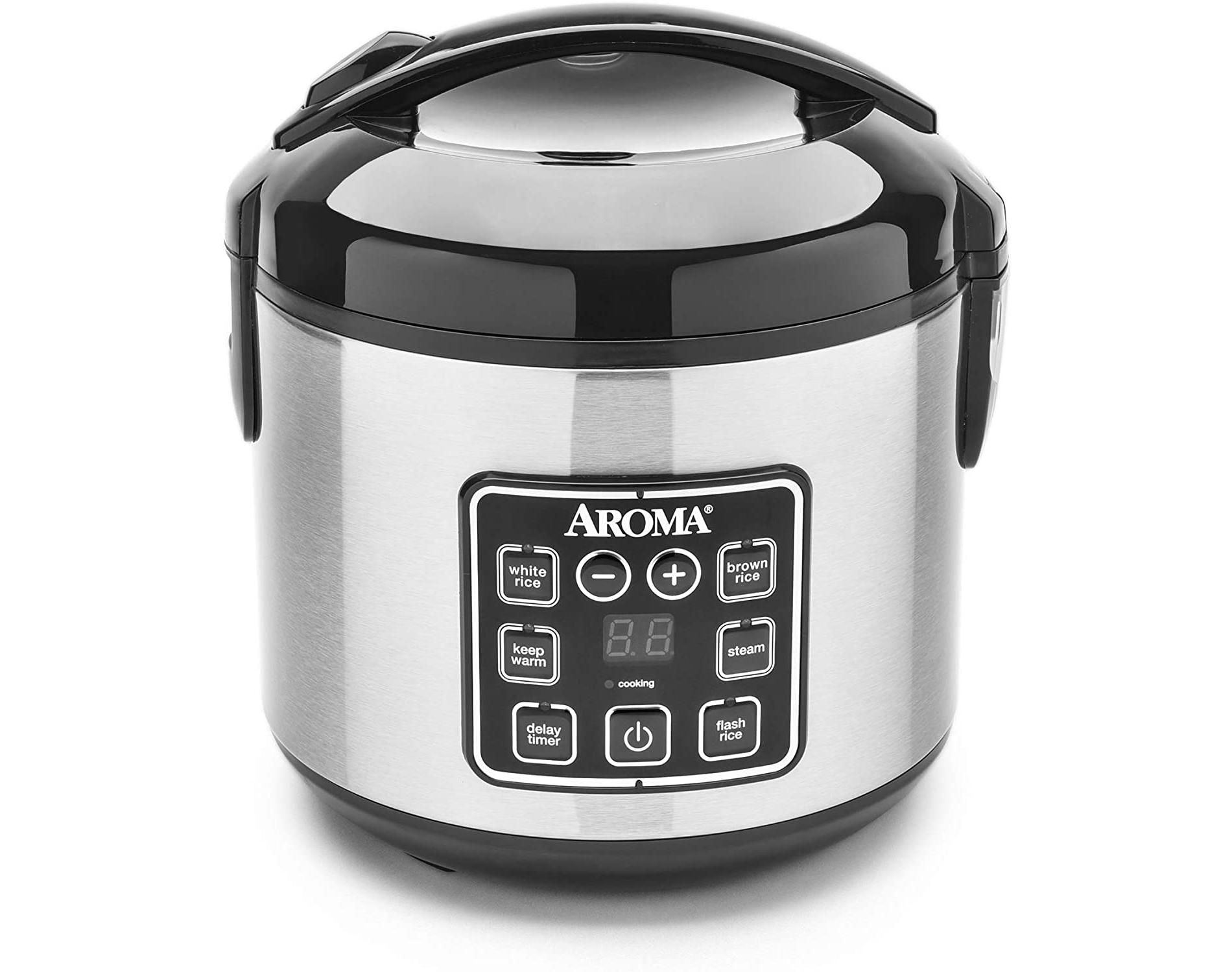 Aroma 64 Ounces Digital Cool-Touch Rice Cooker and Food Steamer, Stainless Manufacturer Refurbished