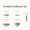 BRINJOY 5-Piece Ceramic Nonstick Cookware Set, Nonstick Kitchen Pot Set, Non-Toxic Nonstick Cookware Set with Removable Handles (Green) - 3 of 4