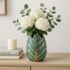 Sagebrook Home Glam Decorative Ceramic Leaf Bud Vase for Room and Office Decor - 2 of 4