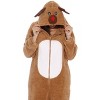 #followme Womens One Piece Christmas Themed Adult Bodysuit Faux Shearling Hoody Winter Pajamas - 2 of 4
