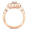 Pompeii3 Certified .83 Ct Accent Designed Diamond Ring Rose Gold Lab Created - Size 7 - 2 of 4