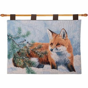 Manual Woodworkers and Weavers Snow Day Tapestry Wall Hanging, 36W x 26L Inches, Woven Winter Scene Wall Art for Rustic or Seasonal Decor - 1 of 3