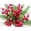 Aoibox 30 Pack Artificial Red Berry Stems 8.3 Inch Christmas Holly Berries for Tree Wreath DIY Crafts Holiday Home Decorations - 4 of 4