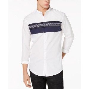 I.N.C International Concepts Mens Band Collar Button Up Shirt, whitepure, XXX-Large - 1 of 2