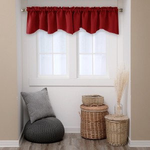 Deconovo Scalloped Rod Pocket Valance – Semi-Sheer Light-Filtering Curtain Panel - 1 of 4
