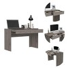 INFURNIC Desks Meridian Writing Desk with 2 Drawers Spacious Work Surface and Modern Design, Grey, 47.3"*17.7"*29.5" - 3 of 4