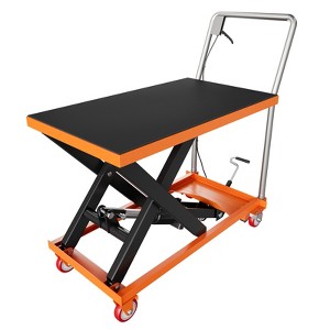 Hydraulic Lift Table Cart, 300/500/1100 lbs Capacity 28.5" Lifting Height, Manual Single Scissor Lift Table with Wheels & Non-Slip Pad for Handling - 1 of 4