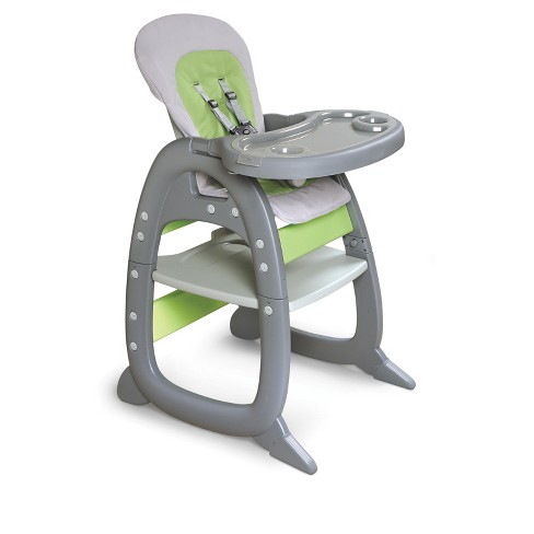 Badger Basket Envee Ii Baby High Chair With Playtable Conversion Gray And Green