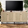 Sideboard Buffet Cabinet with 2 Rattan Doors, Farmhouse Console Table, Kitchen Cupboard - 3 of 4