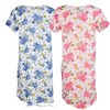 JEFFRICO Womens 2 Pack Nightgowns Short Sleeve Sleepwear Soft Pajama Dress Nightshirts - 4 of 4