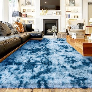 LOVEVOOK Large Area Rugs for Living Room Bedroom, 10x14 Feet Black Fluffy Shag Rugs, Modern Indoor Floor Carpet for Home Decor Aesthetic - 1 of 4