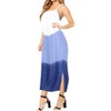 LA LEELA Women's Vacation Wear Casual Maxi Long Sundress Summer Vacation Loose Maternity Spaghetti Strap Dress 1X Blue, Tie Dye Design - 4 of 4