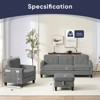 Mjkone 76" Comfort L-Shaped Sectional Sofa Set,Corduroy 3-Seater with Moveable Storage Ottoman/Loveseat/Single Sofa Couch - 4 of 4