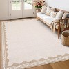 Modern Bordered Rugs for Living Room Washable Rug Non Slip Low Pile Carpet Foldable Non Shedding Stain Resistant Floor Cover for Bedroom Nursery - 2 of 4