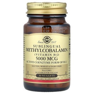 Solgar Sublingual Methylcobalamin (Vitamin B12), 5,000 mcg, 30 Nuggets - 1 of 2