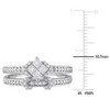 EVERLY JEWELRY | Sterling Silver 1/2 CT TWD Princess & Round Diamond Bridal Ring Set - 4 of 4