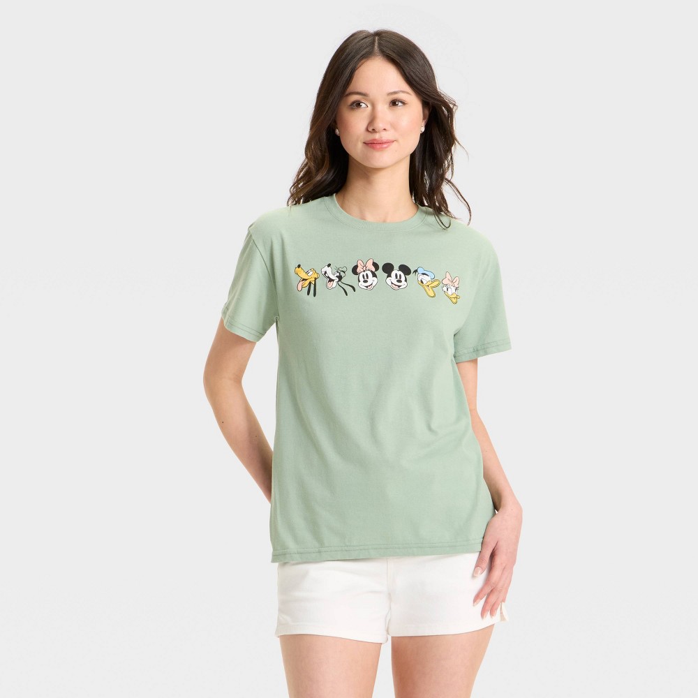 Women's Mickey & Friends Short Sleeve Graphic T-Shirt - Green XXL