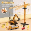 Skirfy Construction Vehicle Toy Engineering Truck Playset with Playmat, Crane, Excavator, Tractor, Dump Truck, 4 Firetrucks - 2 of 4