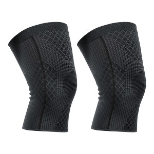 Unique Bargains Women Men Nylon Knee Support Sleeves 2 Pcs - 1 of 3