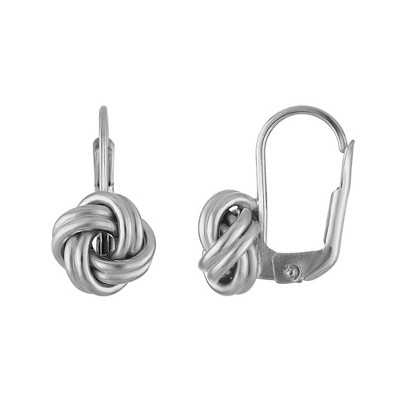Giorgio Di Vicenza 14K White Gold Italian Love Knot Drop Earrings
