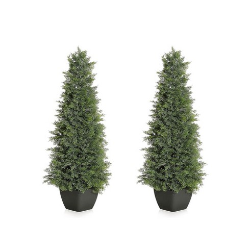 Whizmax Artificial Cedar Topiary Tree,Tall Faux Trees,Potted Fake Cypress Plant,UV Rated Artificial Greenery for Home Decor Indoor Outdoor,2 Pcs - image 1 of 4