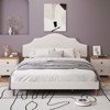 KWPZQEB Platform Bed Upholstered Bed Frame with Adjustable Headboard and Wooden Slats Support, Fully Upholstered Mattress Foundation - 2 of 4
