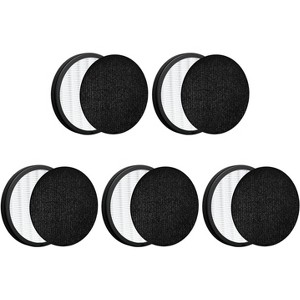 Nispira Replacement Filter for Pure Enrichment PureZone Halo Air Purifier Model PEAIRDSK, 2-in-1 True HEPA Activated Carbon Pre filters, 5 Packs - 1 of 4