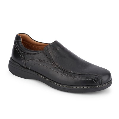 mens brown leather casual slip on shoes