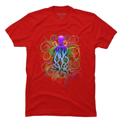 Men's Design By Humans Octopus Psychedelic Luminescence By BluedarkArt T-Shirt
