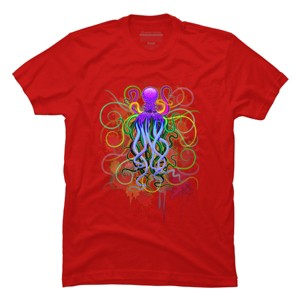 Men's Design By Humans Octopus Psychedelic Luminescence By BluedarkArt T-Shirt - 1 of 4