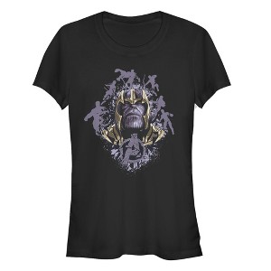 Juniors Womens Marvel Avengers: Endgame Thanos Inkblot Frame T-Shirt - 1 of 3