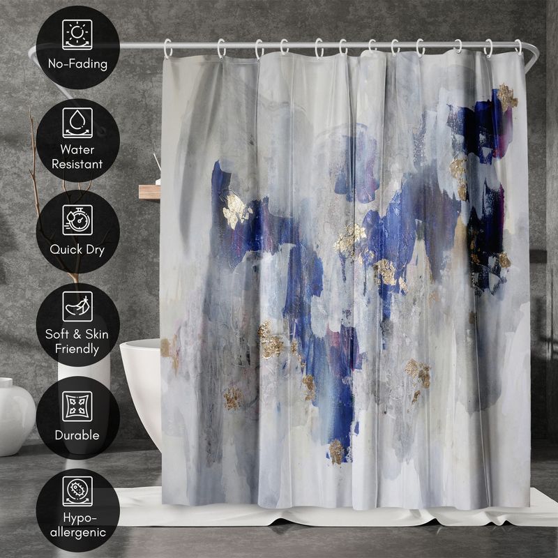 Americanflat 71" x 74" Shower Curtain, North Gold by Christine Olmstead, 5 of 9
