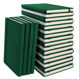 Simply Genius 20 Pack A5 Lined Hardcover Notebooks, 192 pages, 5.7" x 8.4", Journal for Work, Travel, Business, School & More, Green - 1 of 4