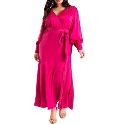 ELOQUII Women's Plus Size Satin Maxi Dress