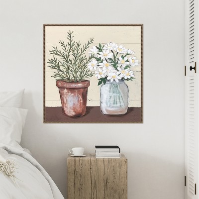 Earth Tones Still Life Canvas Print with Rustic Frame