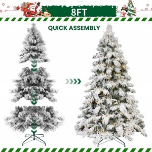 Aghana Digitals 8ft Flocked PVC Christmas Tree with Memory Wire & Power Pole - 1 of 4