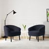 WestinTrends Alexandria 29" Wide Mid Century Modern Faux Shearling Barrel Accent Arm Chair (Set of 2) - 2 of 4