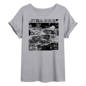 Women's - Star Wars - Comic Panel Oversized Graphic T-Shirt - 1 of 4