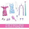 Barbie Fun & Fancy Doll & Accessories Set, Fashion Doll with Extra-Long Color-Streaked Hair, Clothes & Styling Pieces - 3 of 4